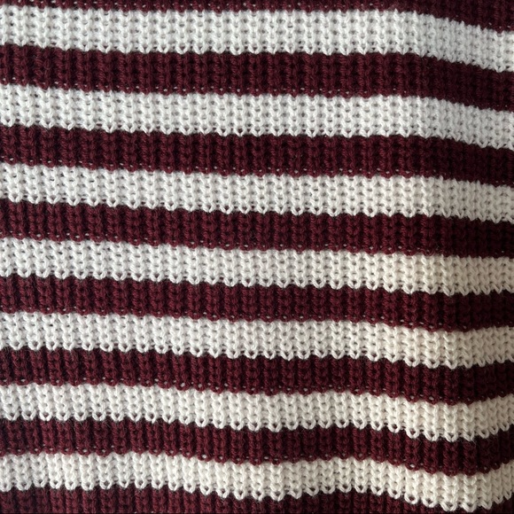 Loft women’s drop shoulder short sleeve striped knit sweater, Large - Picture 5 of 7